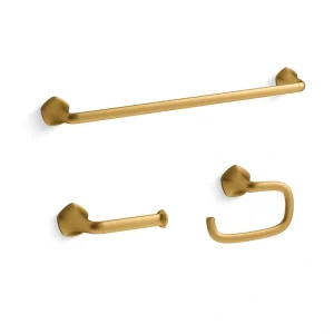 KOHLER Sundae 3-Piece Bath Hardware Set in Vibrant Brushed Moderne Brass