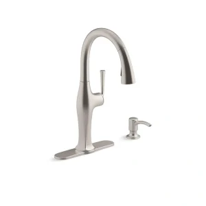 KOHLER Sundae Single-Handle Pull Down Sprayer Kitchen Faucet in Vibrant Stainless