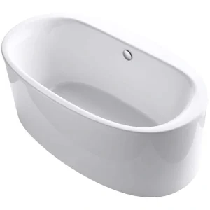 KOHLER Sunstruck 65 in. x 35.5 in. Soaking Bathtub with Center Drain in White