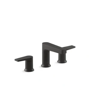 KOHLER Taut 8 in. Widespread Double Handle Bathroom Faucet in Matte Black