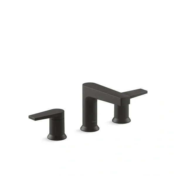 KOHLER Taut 8 in. Widespread Double Handle Bathroom Faucet in Matte Black