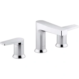 KOHLER Taut 8 in. Widespread Double Handle Bathroom Faucet in Polished Chrome