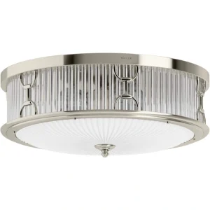KOHLER Terret 15 in. 3-Light Vibrant Polished Nickel Flush Mount
