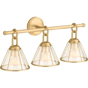 KOHLER Terret 3-Light Brushed Moderne Brass Wall Sconce