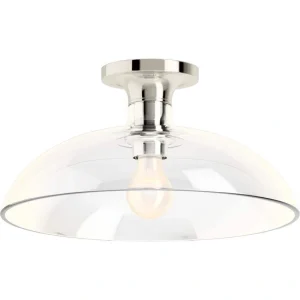 KOHLER Tone 1 Light Flush Mount with Domed Glass Shade, Polished Nickel