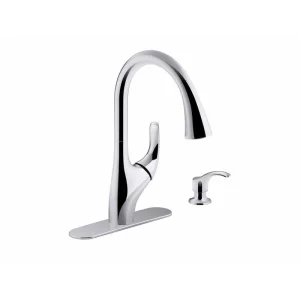 KOHLER Trielle Single-Handle Pull-Down Sprayer Kitchen Faucet in Chrome