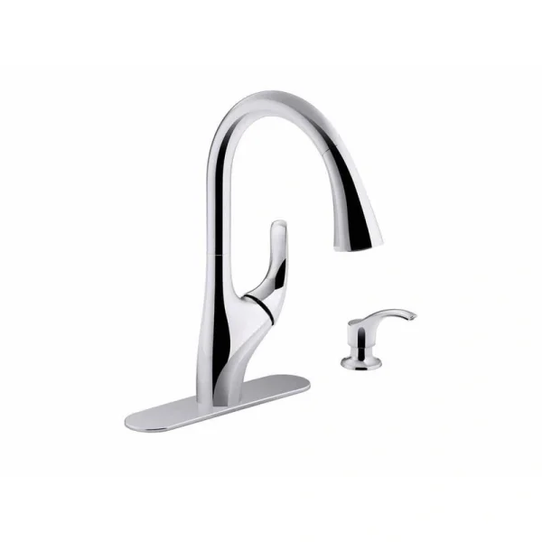 KOHLER Trielle Single-Handle Pull-Down Sprayer Kitchen Faucet in Chrome