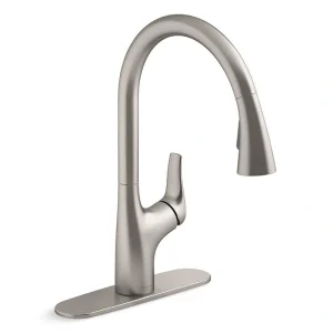KOHLER Trove Single-Handle Pull Down Sprayer Kitchen Faucet in Vibrant Stainless