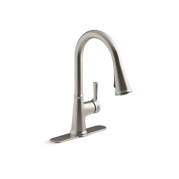 KOHLER Tyne Single-Handle Pull-Down Sprayer Kitchen Faucet in Vibrant Stainless
