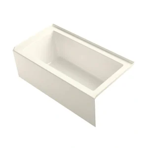 KOHLER Underscore 60 in. x 32 in. Soaking Bathtub with Right-Hand Drain in Biscuit