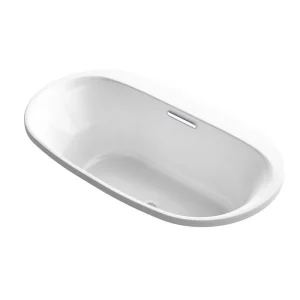KOHLER Underscore 66 in. x 36 in. Acrylic Oval Drop-in Soaking Bathtub with Center Drain in White