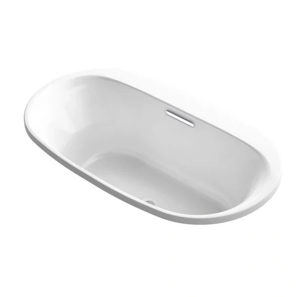 KOHLER Underscore 66 in. x 36 in. Acrylic Oval Drop-in Soaking Bathtub with Center Drain in White