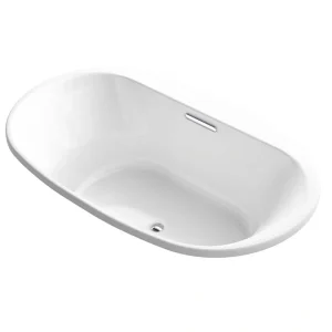KOHLER Underscore 72 in. x 42 in. Oval Soaking Bathtub with Center Drain in White