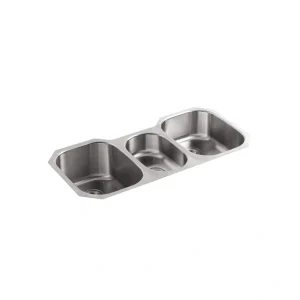 KOHLER Undertone Undercounter Stainless Steel 41.625 in. 0 hole Triple Basin Kitchen Sink