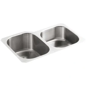 KOHLER Undertone Undermount Stainless Steel 31 in. Double Bowl Kitchen Sink