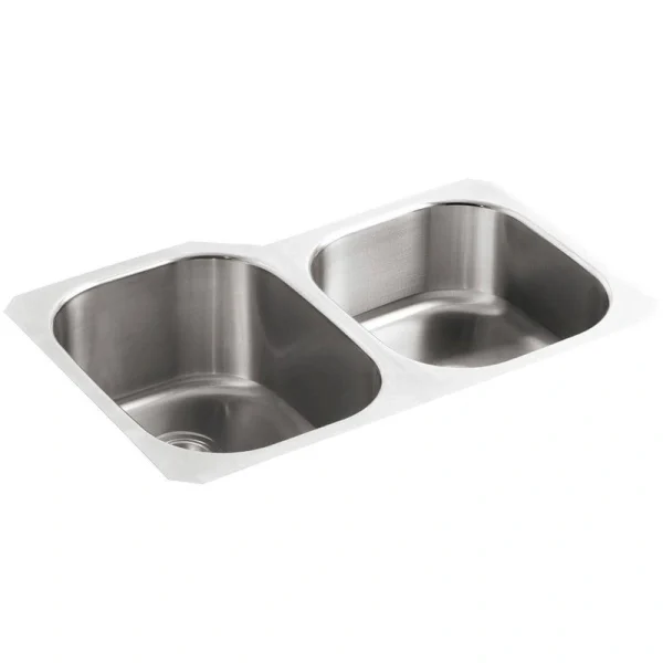 KOHLER Undertone Undermount Stainless Steel 31 in. Double Bowl Kitchen Sink