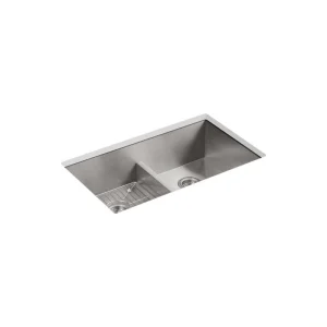 KOHLER Vault 33 in. Drop-in/Undermount Double Bowl Stainless Steel Kitchen Sink T726938736