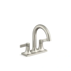 KOHLER Venza 4 in. Centerset Double Handle Bathroom Faucet in Vibrant Brushed Nickel T726940370