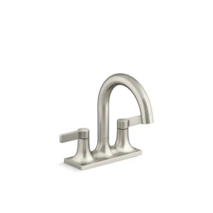 KOHLER Venza 4 in. Centerset Double Handle Bathroom Faucet in Vibrant Brushed Nickel T726940535