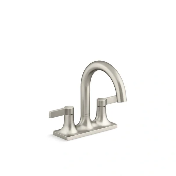 KOHLER Venza 4 in. Centerset Double Handle Bathroom Faucet in Vibrant Brushed Nickel T726940535