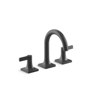 KOHLER Venza 8 in. Widespread Double Handle Bathroom Faucet in Matte Black
