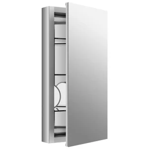 KOHLER Verdera 15-in x 30-in Surface/Recessed Mount Aluminum Mirrored Soft Close Medicine Cabinet
