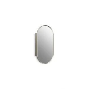 KOHLER Verdera 15-in x 30-in Surface/Recessed Mount Brushed Nickel Mirrored Oval Medicine Cabinet