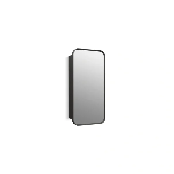 KOHLER Verdera 15-in x 30-in Surface/Recessed Mount Matte Black Mirrored Medicine Cabinet T726918959