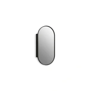 KOHLER Verdera 15-in x 30-in Surface/Recessed Mount Matte Black Mirrored Medicine Cabinet T726918960