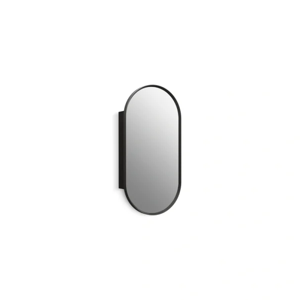 KOHLER Verdera 15-in x 30-in Surface/Recessed Mount Matte Black Mirrored Medicine Cabinet T726918960