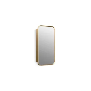 KOHLER Verdera 15-in x 30-in Surface/Recessed Mount Moderne Brushed Gold Mirrored Medicine Cabinet