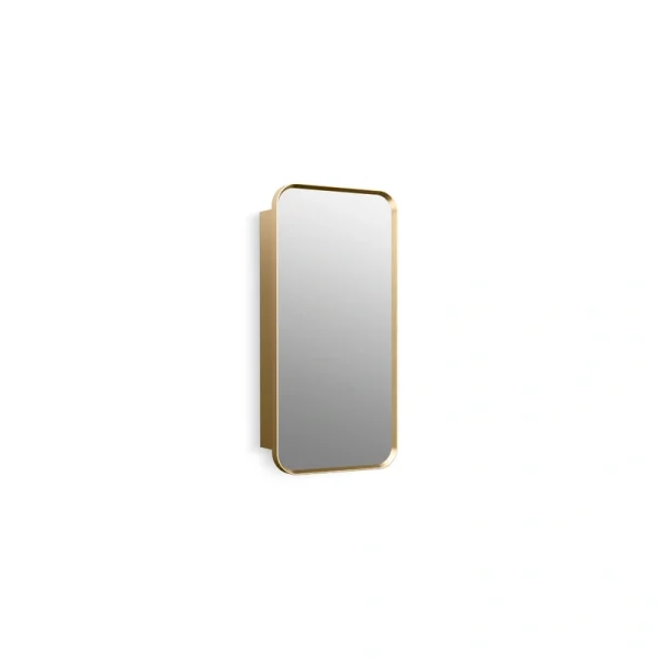 KOHLER Verdera 15-in x 30-in Surface/Recessed Mount Moderne Brushed Gold Mirrored Medicine Cabinet