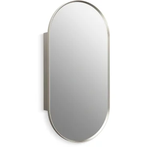 KOHLER Verdera 20-in x 40-in Surface/Recessed Mount Brushed Nickel Mirrored Arched Medicine Cabinet