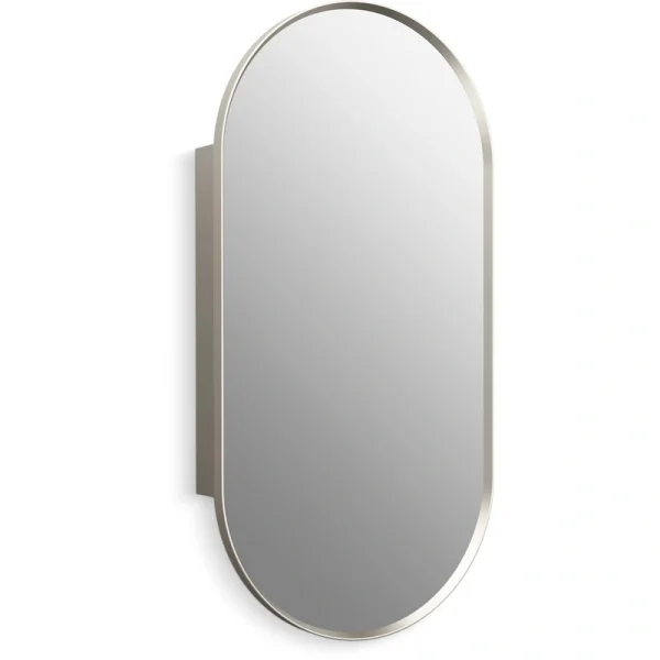 KOHLER Verdera 20-in x 40-in Surface/Recessed Mount Brushed Nickel Mirrored Arched Medicine Cabinet