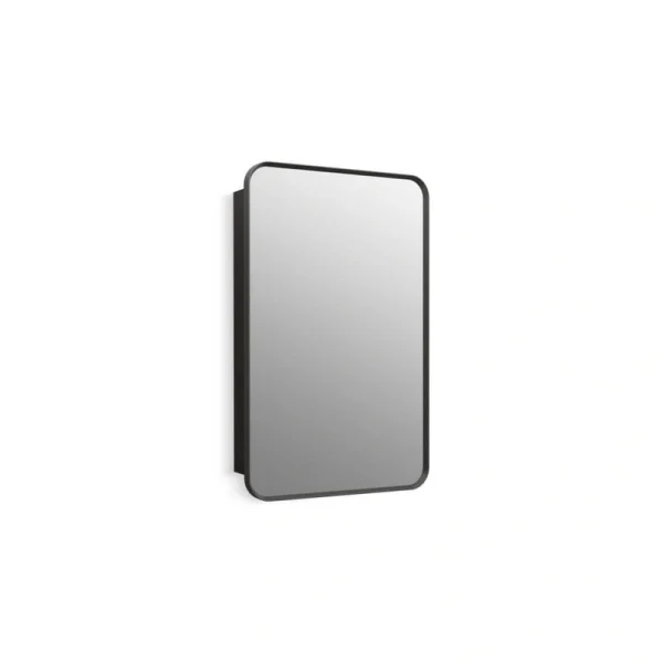 KOHLER Verdera 22 in. W x 34 in. H Rectangular Framed Matte Black Recessed/Surface Mount Medicine Cabinet with Mirror
