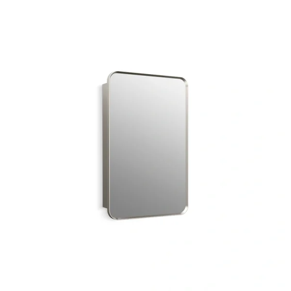KOHLER Verdera 22-in x 34-in Surface/Recessed Mount Brushed Nickel Mirrored Medicine Cabinet