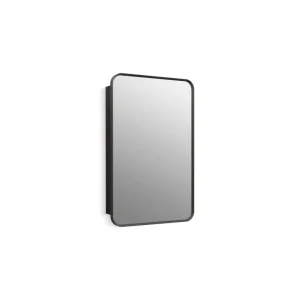 KOHLER Verdera 22-in x 34-in Surface/Recessed Mount Matte Black Mirrored Medicine Cabinet