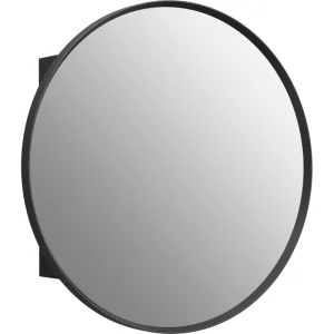 KOHLER Verdera 23.625-in x 23.625-in Surface/Recessed Mount Matte Black Mirrored Round Medicine Cabinet