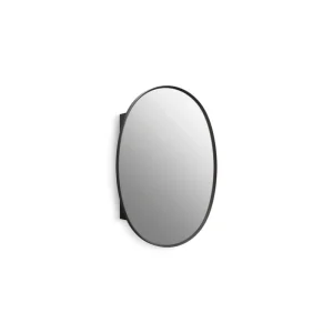 KOHLER Verdera 24 in. W x 34 in. H Oval Framed Matte Black Recessed/Surface Mount Medicine Cabinet with Mirror