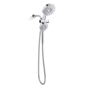 KOHLER Viron 4-Spray 6 in. Dual Wall Mount Fixed and Handheld Shower Heads 1.75 GPM in Polished Chrome