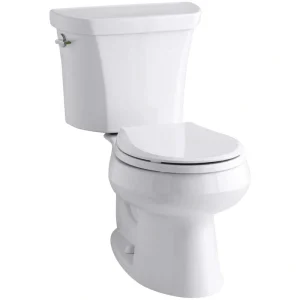 KOHLER Wellworth 12 in. Rough In 2-Piece 1.1 GPF Dual Flush Round Toilet in White Seat Not Included