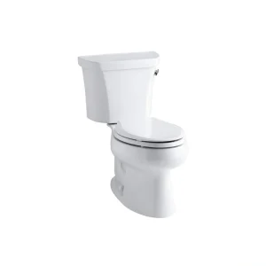 KOHLER Wellworth 12 in. Rough In 2-Piece 1.28 GPF Single Flush Elongated Toilet in White Seat Not Included
