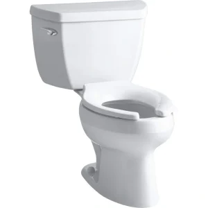 KOHLER Wellworth 12 in. Rough In 2-Piece 1 GPF Single Flush Elongated Toilet in White Seat Not Included