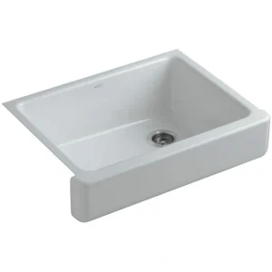 KOHLER Whitehaven Farmhouse Apron-Front Cast Iron 30 in. Single Basin Kitchen Sink in Ice Grey