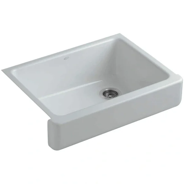 KOHLER Whitehaven Farmhouse Apron-Front Cast Iron 30 in. Single Basin Kitchen Sink in Ice Grey