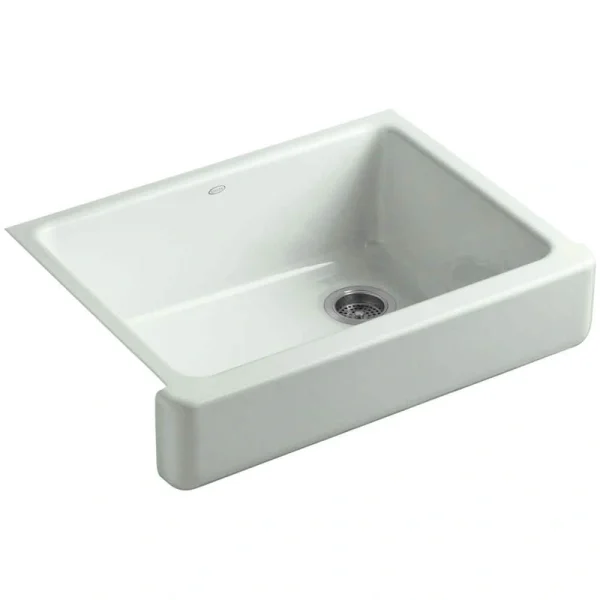 KOHLER Whitehaven Farmhouse Apron-Front Cast Iron 30 in. Single Basin Kitchen Sink in Sea Salt