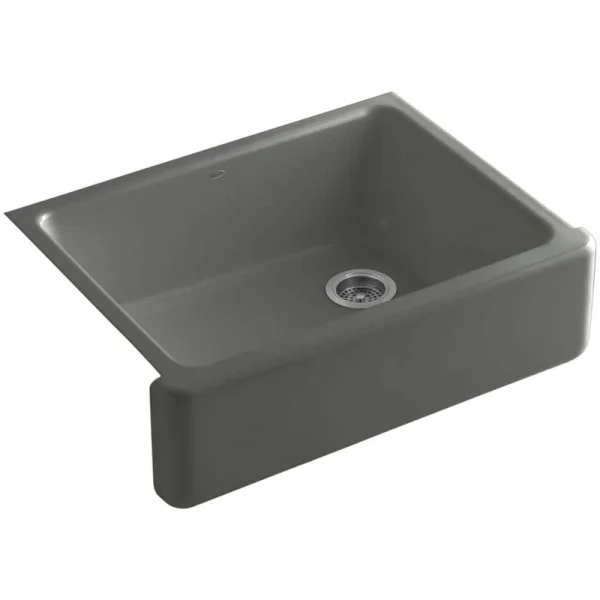 KOHLER Whitehaven Farmhouse Apron-Front Cast Iron 30 in. Single Basin Kitchen Sink in Thunder Grey
