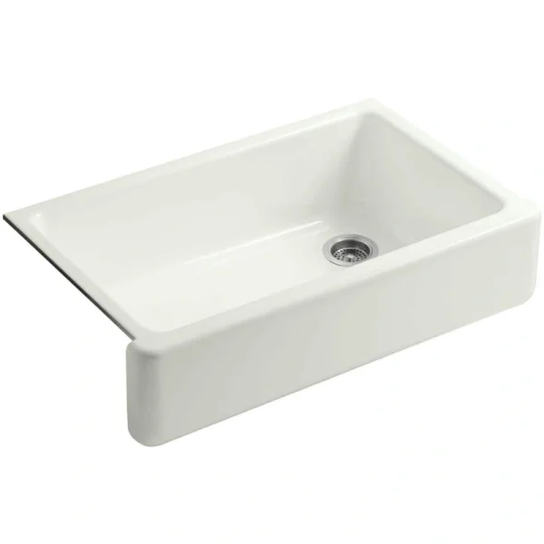 KOHLER Whitehaven Farmhouse/Apron-Front Cast Iron 36 in. Single Basin Kitchen Sink in Dune