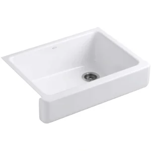 KOHLER Whitehaven Farmhouse Apron Front Self-Trimming Cast Iron 30 in. Single Bowl Kitchen Sink in White