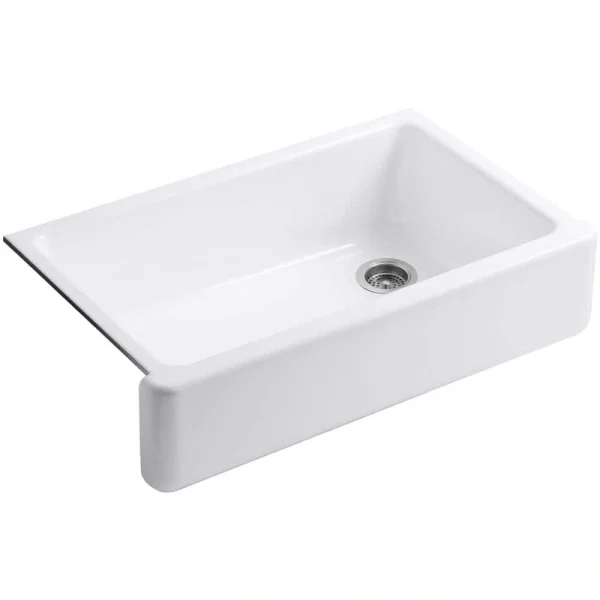 KOHLER Whitehaven Undermount Farmhouse Apron Front Cast Iron 36 in. Single Bowl Kitchen Sink in White
